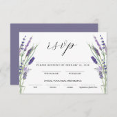 Greenery Lavender Lila Paars Lila Wedding RSVP Informatiekaartje (Voorkant / Achterkant)