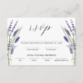 Greenery Lavender Lila Paars Lila Wedding RSVP Informatiekaartje (Voorkant)