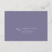 Greenery Lavender Lila Paars Lila Wedding RSVP Informatiekaartje (Achterkant)