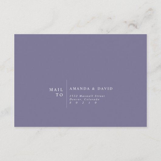 Greenery Lavender Lila Paars Lila Wedding RSVP Informatiekaartje (Achterkant)