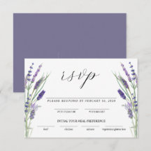 Greenery Lavender Lila Paars Lila Wedding RSVP