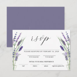Greenery Lavender Lila Paars Lila Wedding RSVP Informatiekaartje