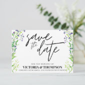 Greenery Lavender Rustic Wedding Save The Date (Staand voorkant)
