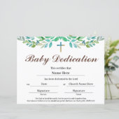 Greenery leaf Baby Dedication Certificate (Staand voorkant)