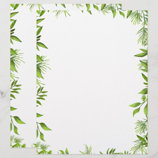 Greenery | Leaf | Briefpapier voor weddenschappen (Voorkant / Achterkant)