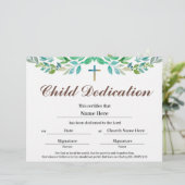 Greenery leaf Child Dedication Certificate (Staand voorkant)