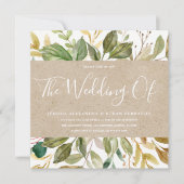 Greenery Leaf Craft Paper Summer Wedding Kaart (Voorkant)