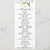 Greenery Leaf Floral Minimal Wedding Programs Programmakaart (Achterkant)