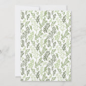 Greenery Leaf Pattern Elegant Verjaardagsfeest Kaart (Achterkant)