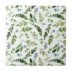 Greenery Leaf Pattern Modern Simple Cute Tegeltje
