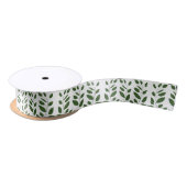 Greenery Leaf Pattern Satijnen Lint (Spoel)