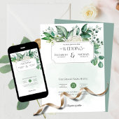 Greenery Leaf Print of Digital Wedding Kaart