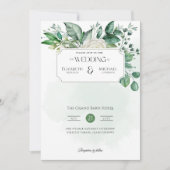 Greenery Leaf Print of Digital Wedding Kaart (Voorkant)