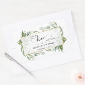 Greenery Leaf Spread Love Not Germs Hand Sanitizer Rechthoekige Sticker (Envelop)