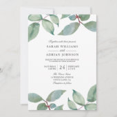 Greenery Leaf Summer Spring Wedding Invitation Kaart (Voorkant)