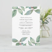 Greenery Leaf Summer Spring Wedding Invitation Kaart (Staand voorkant)