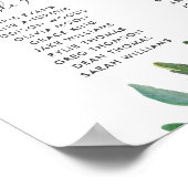 Greenery Leafy Botanical Wedding Seating Chart Poster (Hoek)