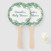 Greenery Leaves Baby shower Handwaaier (Voorkant en achterkant)