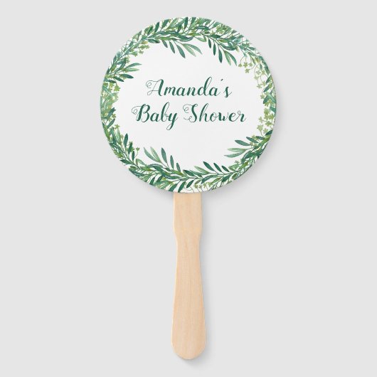 Greenery Leaves Baby shower Handwaaier (Voorkant)