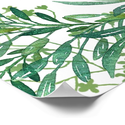 Greenery Leaves Baby shower Poster (Hoek)