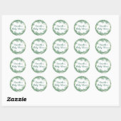 Greenery Leaves Baby shower Ronde Sticker (Vel)