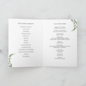 Greenery Leaves Calligraphy Wedding Folded Program Programma (Binnen)