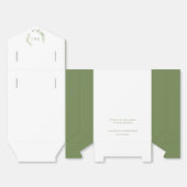 Greenery Leaves Elegant Monogram Weddenschap aange Bedankdoosjes (Ongevouwen)