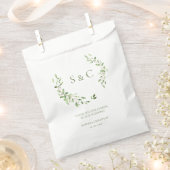 Greenery Leaves Elegant Monogram Weddenschap aange Bedankzakje (Geknipt)