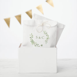 Greenery Leaves Elegant Monogram Weddenschap aange Bedankzakje
