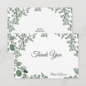 Greenery Leaves Floral Flat Hartelijk dank Bedankkaart (Voorkant / Achterkant)