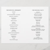 Greenery Leaves Gold Lijst Wedding Folded Program (Achterkant)