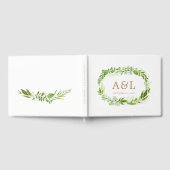 Greenery Leaves Krans Rustieke bruiloft gastenboek (Volledig)