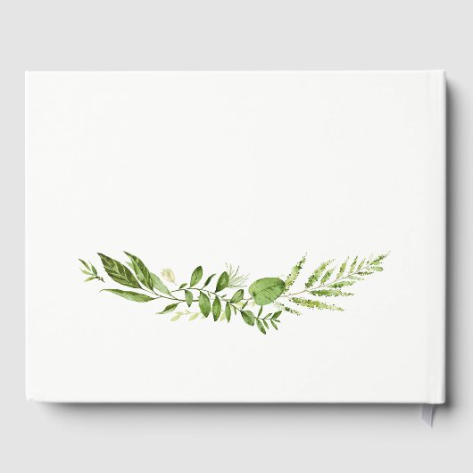 Greenery Leaves Krans Rustieke bruiloft gastenboek (Achterkant)