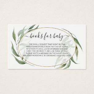 Greenery Leaves Lijst Book Request for Baby shower Visitekaartje