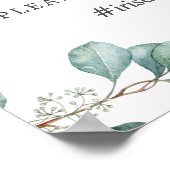 Greenery Leaves Share the Love Label Photo Wedding Poster (Hoek)