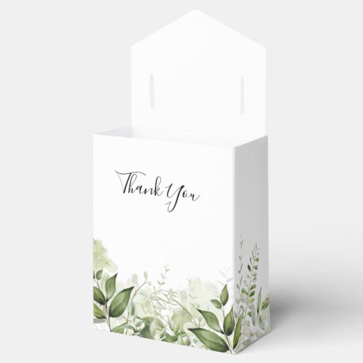 Greenery Leaves Signature Script Wedding Bedankdoosjes (Geopend)