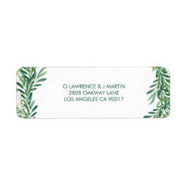 Greenery Leaves Waterverf Etiket