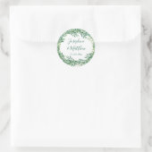 Greenery Leaves Waterverf Wedding Ronde Sticker (Tas)