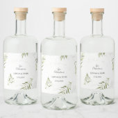 Greenery Leaves Wedding Liquor Bottle Label Likeurfles Etiket (Flessen)