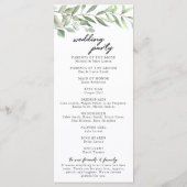 Greenery Leaves Wedding Program Programmakaart (Achterkant)