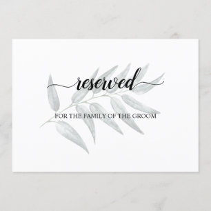 Greenery Leaves Wedding Reserved Seating Sign Kaart