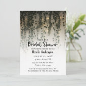 Greenery Leaves White Lights Rustisch Vrijgezellen Kaart (Staand voorkant)