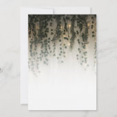 Greenery Leaves White Lights Rustisch Vrijgezellen Kaart (Achterkant)