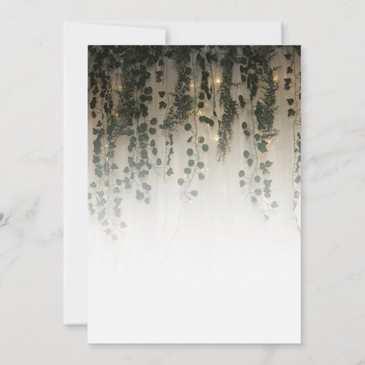 Greenery Leaves White Lights Rustisch Vrijgezellen Kaart (Achterkant)
