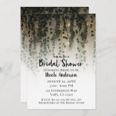 Greenery Leaves White Lights Rustisch Vrijgezellen Kaart (Voorkant / Achterkant)