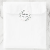 Greenery Leaves Wreath Wedding Favor Dank je Ronde Sticker (Tas)