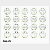 Greenery Leaves Wreath Wedding Favor Dank je Ronde Sticker (Vel)