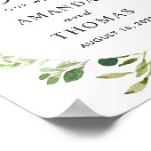 Greenery Leaves Wreath Wedding Welcome Sign Poster (Hoek)