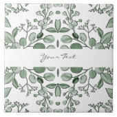 Greenery leest Floral Ceramic Tile Tegeltje (Voorkant)