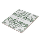 Greenery leest Floral Ceramic Tile Tegeltje (Zijkant)